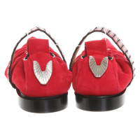 Toga Pulla Slippers/Ballerina's Suède in Rood