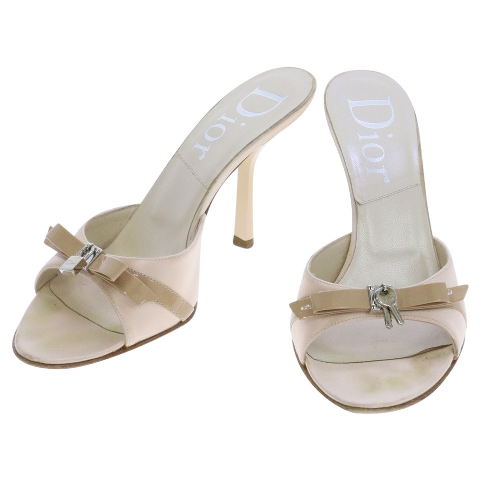Christian Dior Sandals Patent leather in Nude