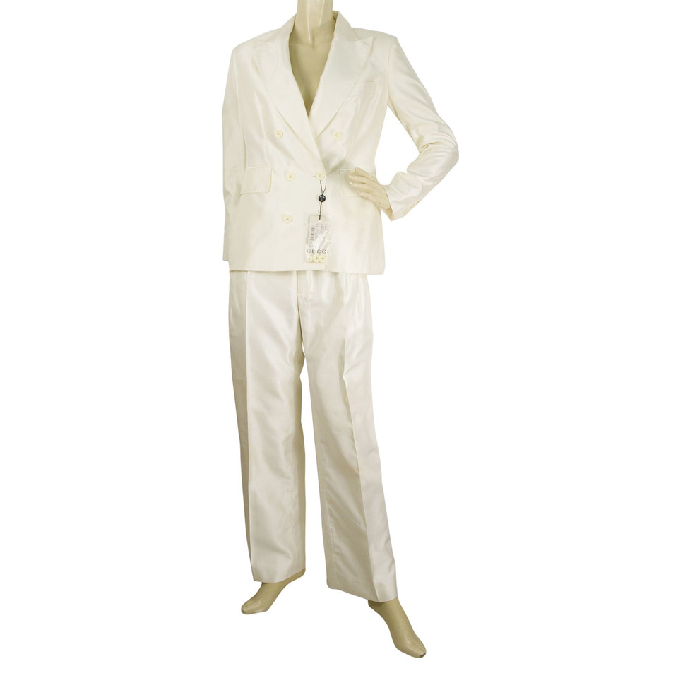 Gucci Giacca Blazer bianco vestito di pantaloni