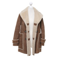 Burberry Giacca/Cappotto in Pelle in Beige