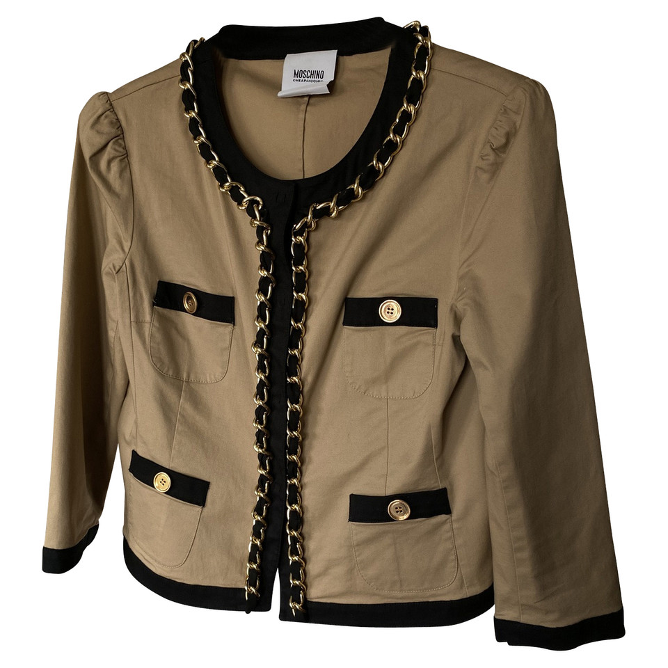 Moschino Cheap And Chic Jacke/Mantel aus Baumwolle in Braun