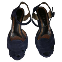 Marni Chaussures compensées en Daim en Bleu