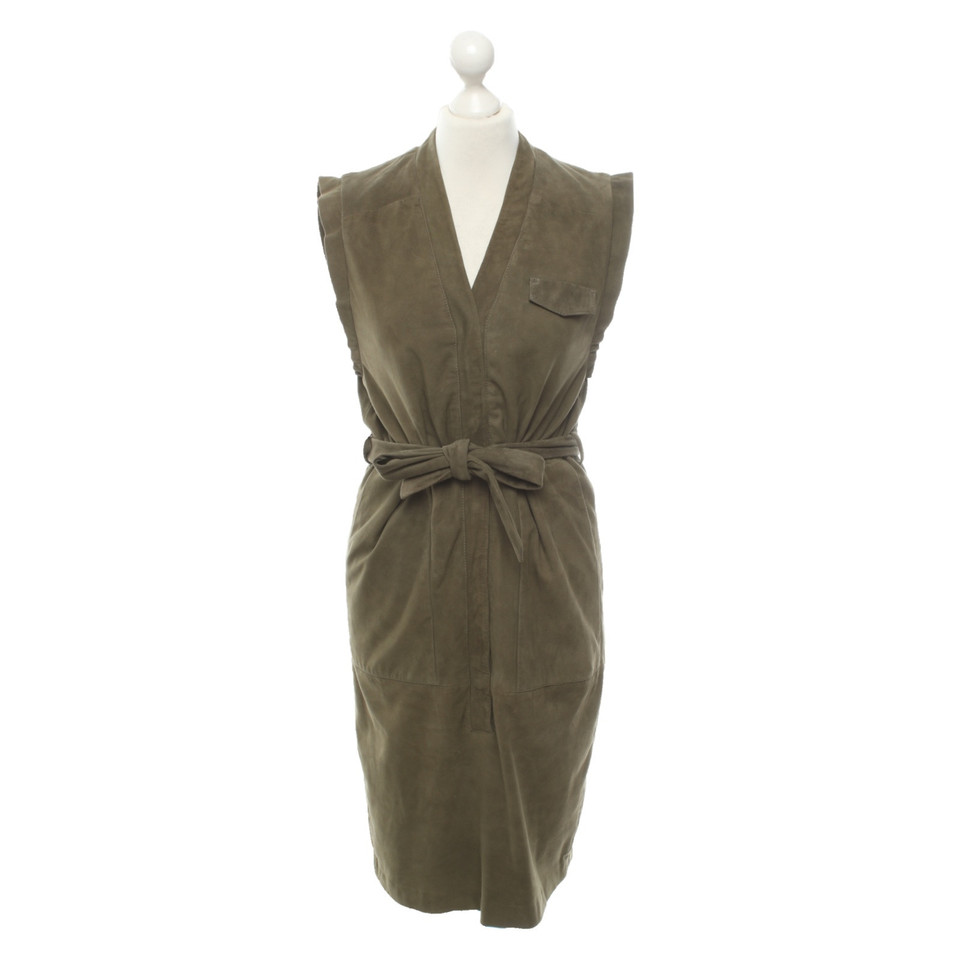 Set Kleid aus Wildleder in Khaki