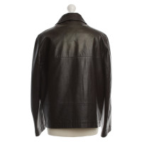 Max Mara Leather jacket in dark brown