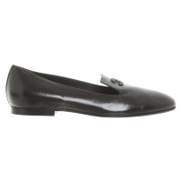 Chanel Slipper/Ballerinas aus Leder in Schwarz