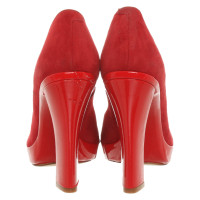 Paco Gil Pumps/Peeptoes Leer in Rood