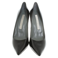 Pura Lopez Pumps/Peeptoes aus Leder in Schwarz