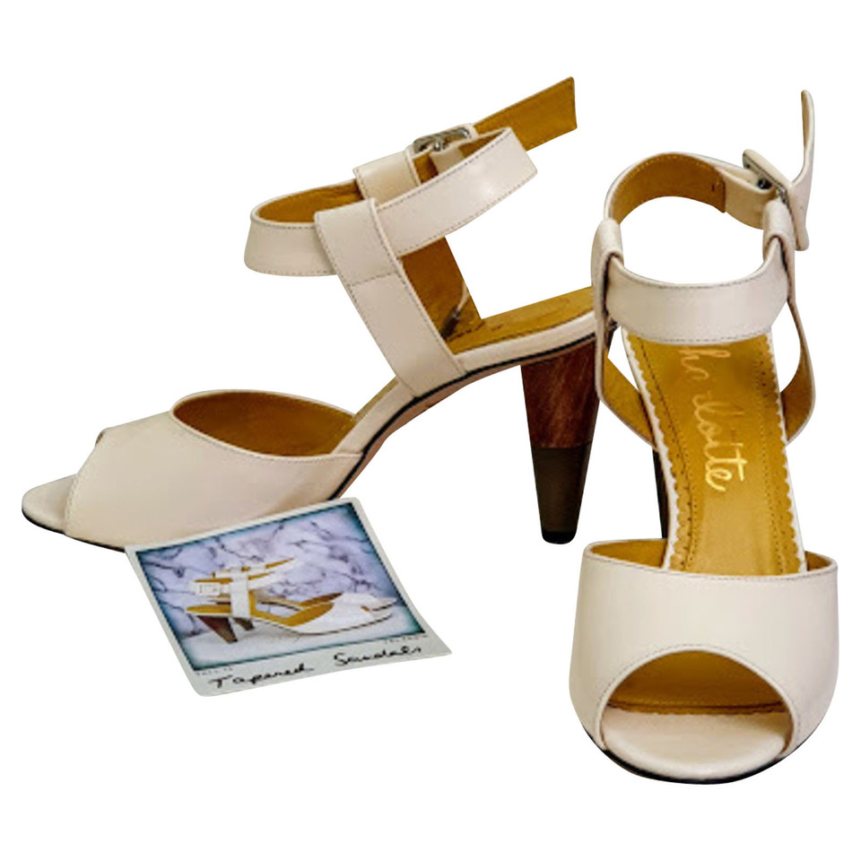 Charlotte Olympia Sandals Leather in Beige