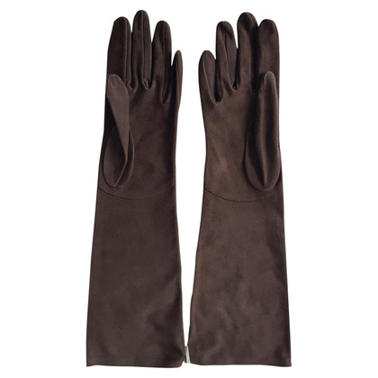 Rochas Gloves Leather in Brown