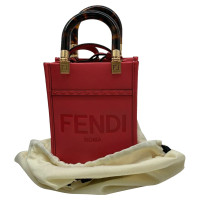 Fendi Sunshine Mini-Shopper aus Leder in Fuchsia