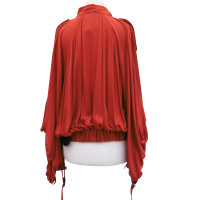 Christian Dior Jacke/Mantel aus Seide in Rot