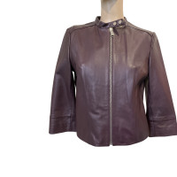 Max & Co Jacket/Coat Leather in Bordeaux