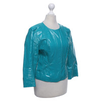 Marc Cain Leather jacket in turquoise