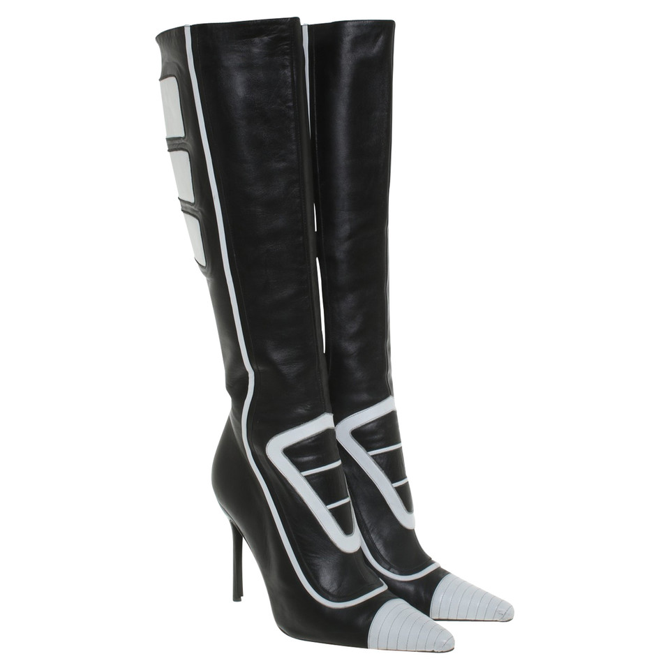Dolce & Gabbana Leather boots in black and white