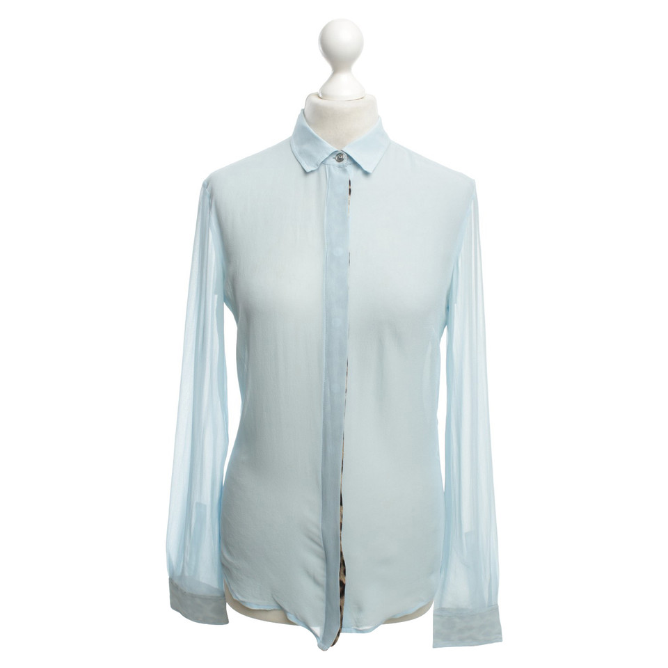 Just Cavalli Zijden blouse in lichtblauw