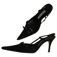 Luciano Padovan Pumps/Peeptoes aus Leder in Schwarz