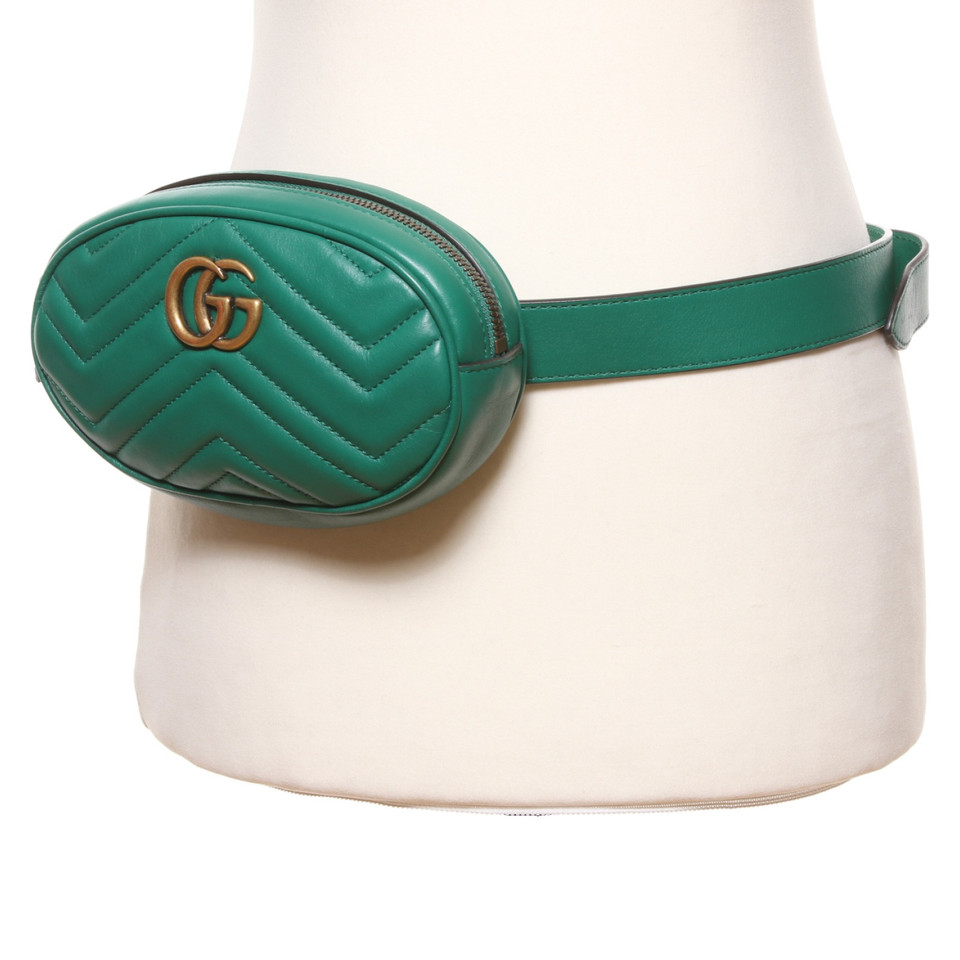Gucci GG Marmont Matelassé Belt Bag en Cuir en Vert