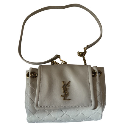 Yves Saint Laurent Borsa a tracolla in Pelle in Crema