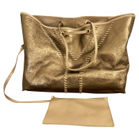 Yves Saint Laurent Shopper Leer in Taupe