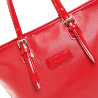Longchamp Shopper en Cuir verni en Rouge