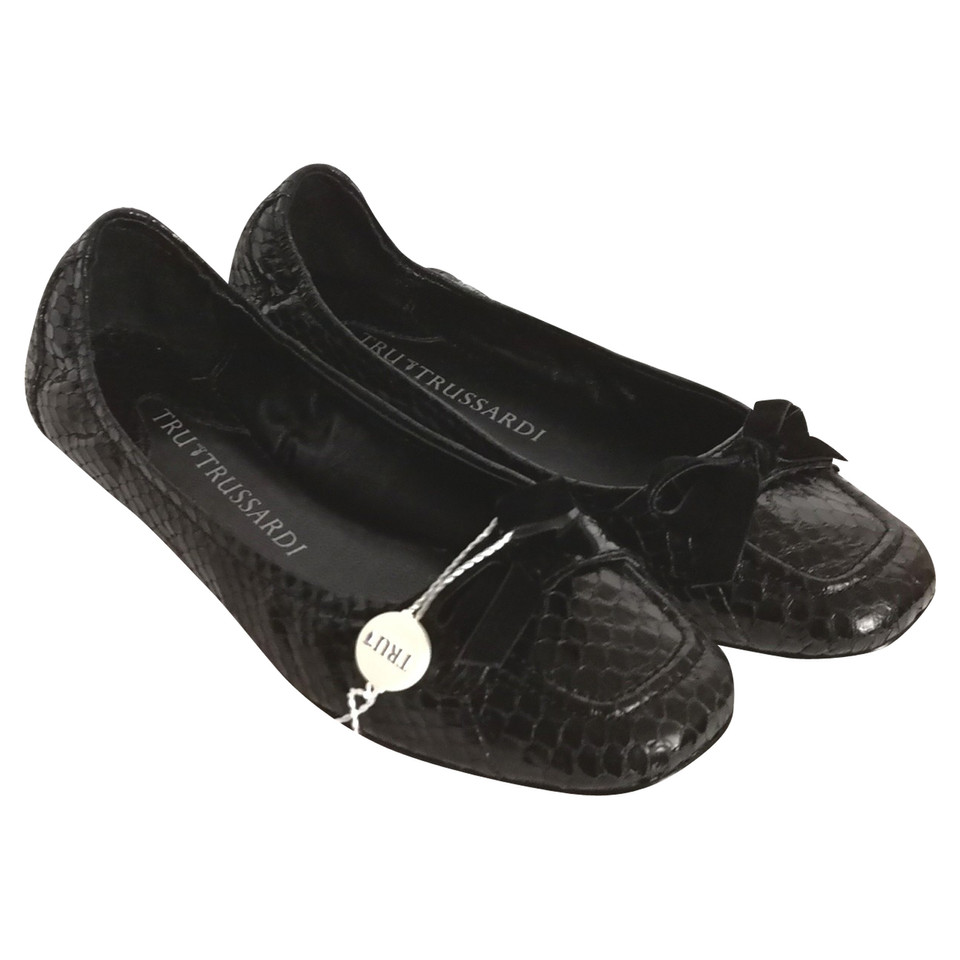 Trussardi Chaussons/Ballerines en Cuir en Noir