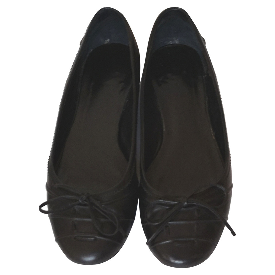 Armani Jeans Slippers/Ballerinas Leather in Black