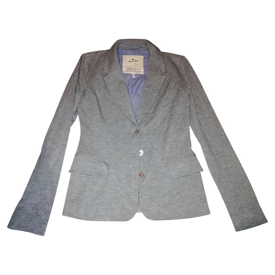 Armani Jeans Jacke/Mantel aus Viskose in Grau