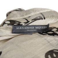 Alexander McQueen Sciarpa di seta in bianco/nero