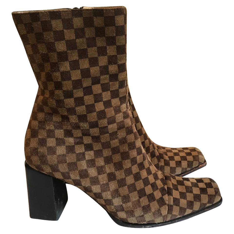 Russell & Bromley Brown Suede Check Boots