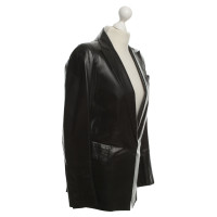 Costume National Veste en cuir noir