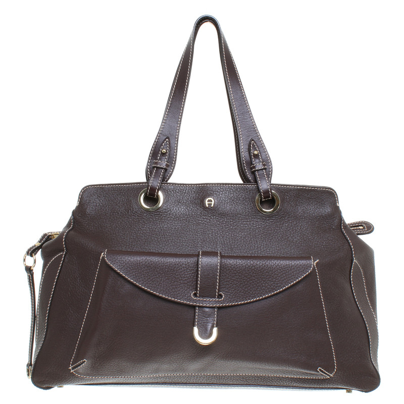 Aigner Leather handbag with contrast stitching