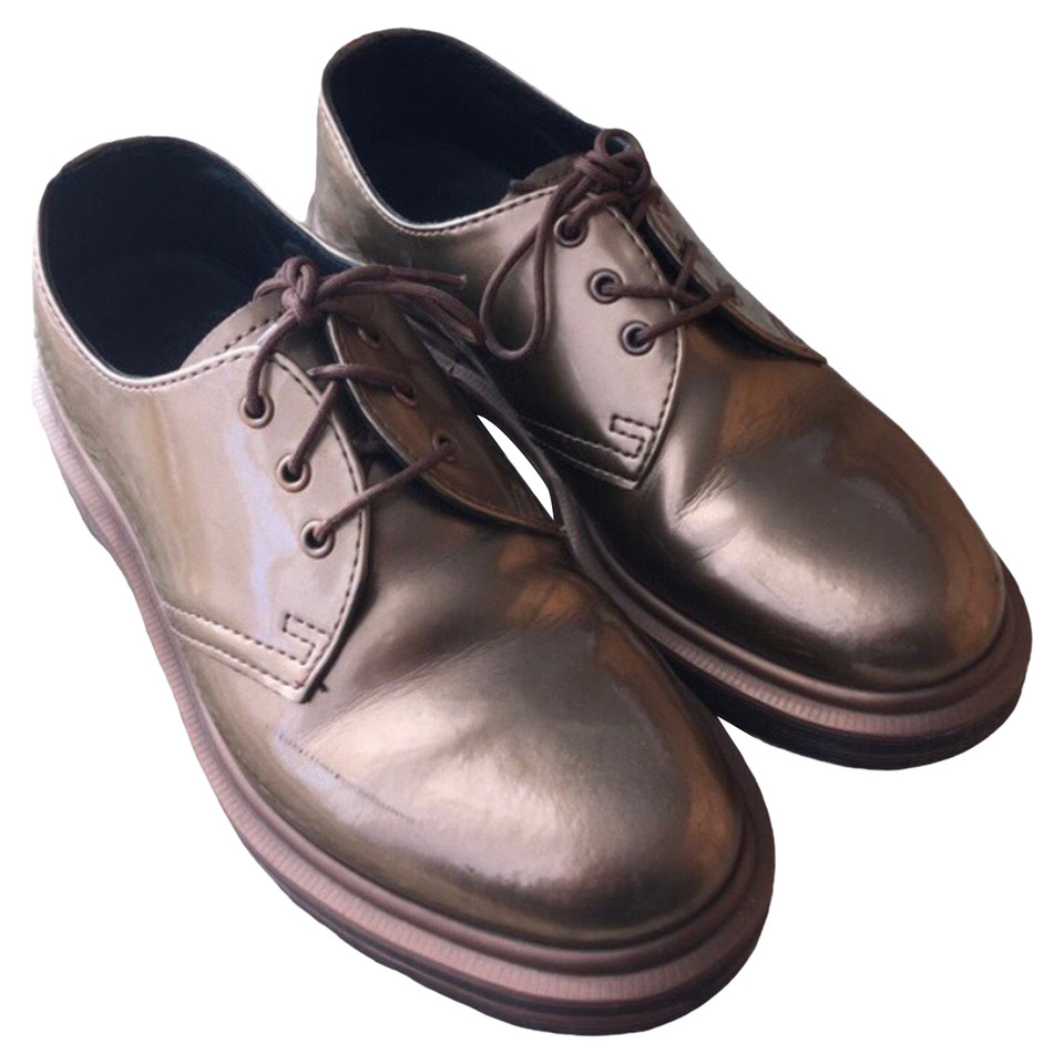 Dr. Martens Lace-up shoes Patent leather in Gold