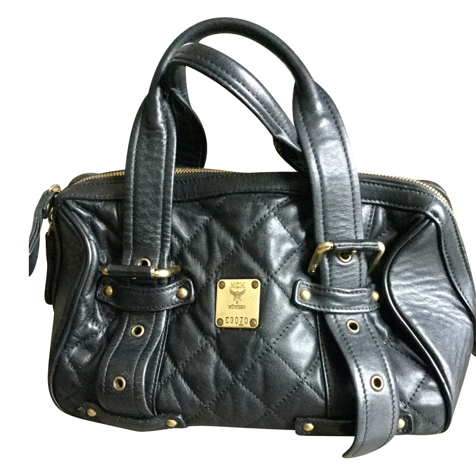 Mcm Handtasche Leder in Schwarz