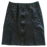 Lanvin ZWART Leren ZIP SKIRT