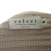 Velvet Knitted Cardigan in cream
