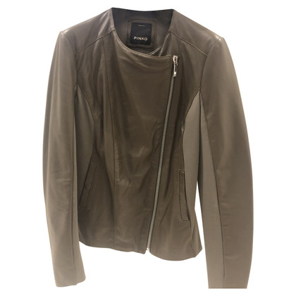 Pinko Jacket/Coat Leather in Olive