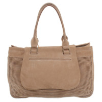 Longchamp Suede handbag with lace pattern