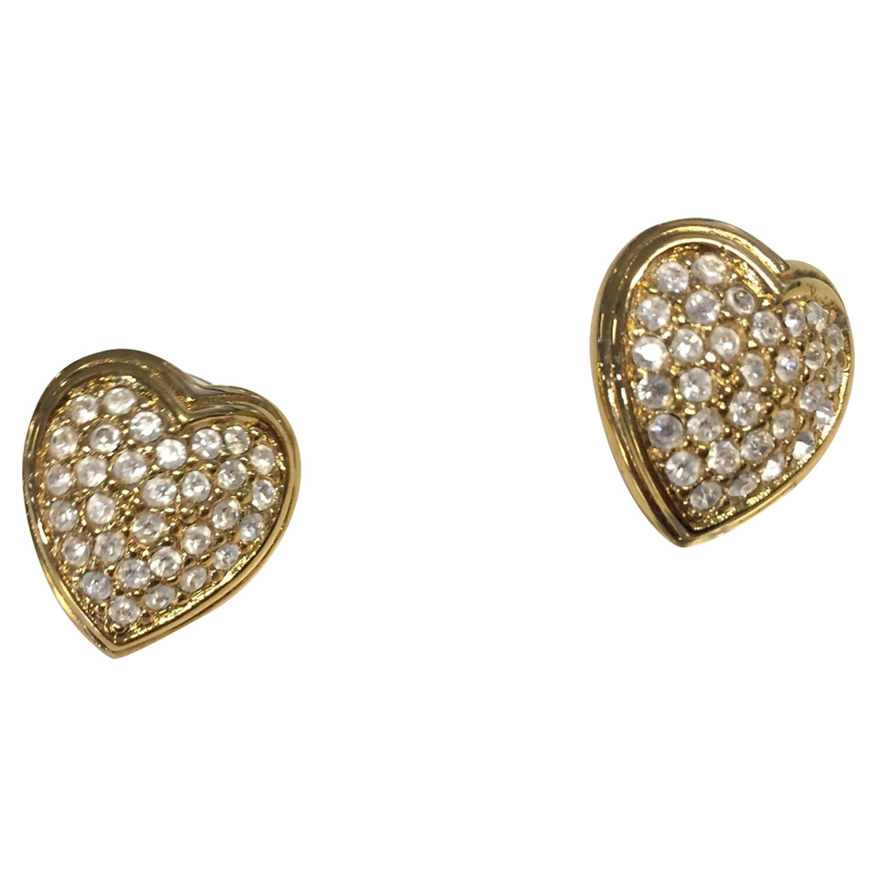 Christian Dior coeur en forme de boucles d'oreilles