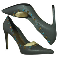 Valentino Garavani Pumps/Peeptoes aus Leder in Grau