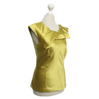 Karen Millen Zijden shirt in groen / geel