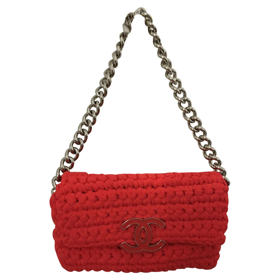 Chanel Flap Bag aus Wolle in Rot