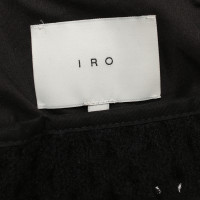 Iro Strickjacke mit Lederbesatz