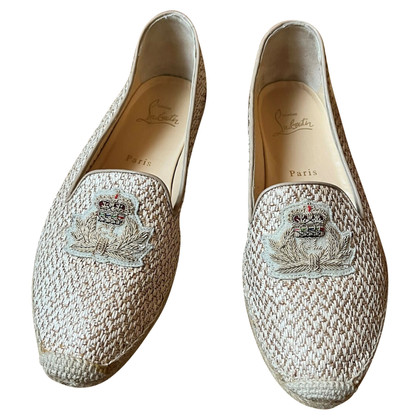 Christian Louboutin Slippers/Ballerinas Canvas in Beige