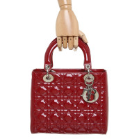 Christian Dior Lady Dior Medium aus Lackleder in Rot