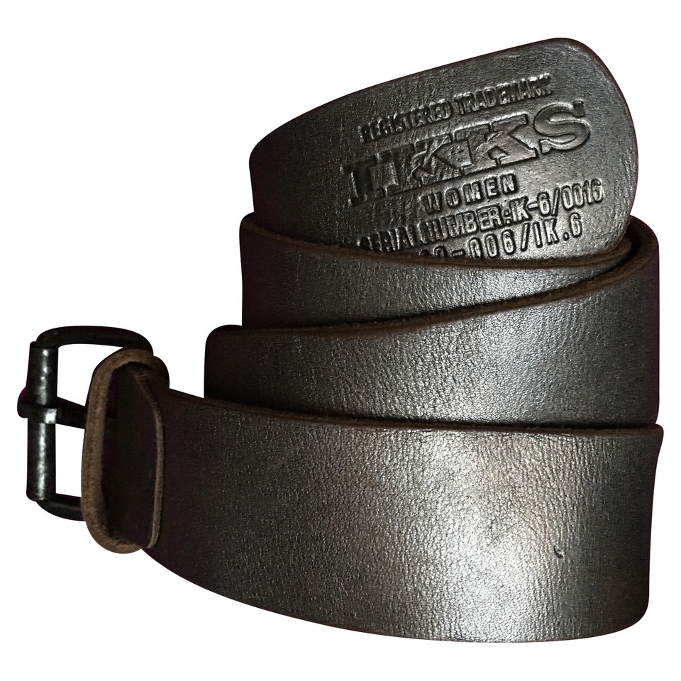 Ikks Belt Leather in Silvery