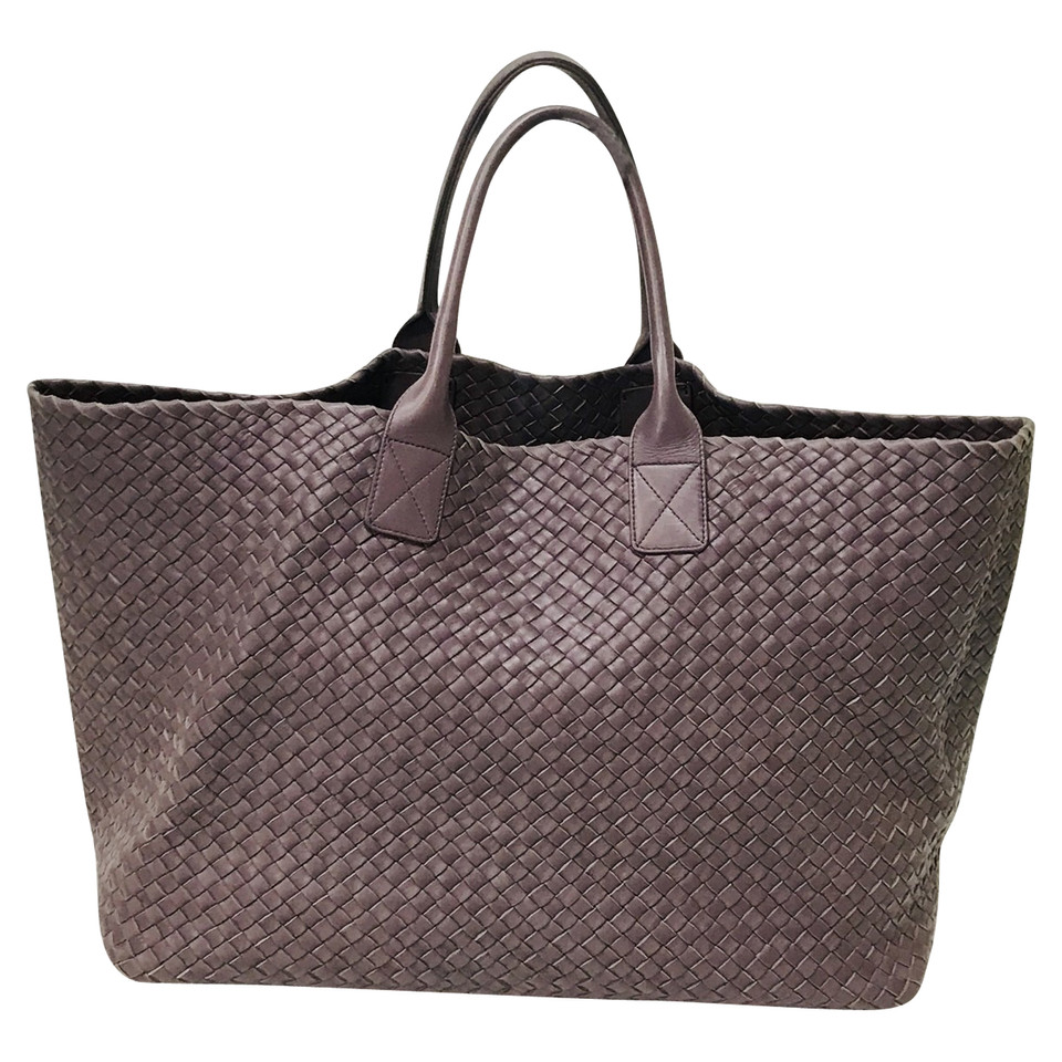 Bottega Veneta Shopper Leer in Violet