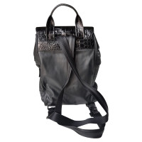 Roberto Cavalli Backpack in linen / leather