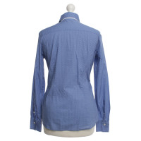 Van Laack Shirt blouse in blue / white