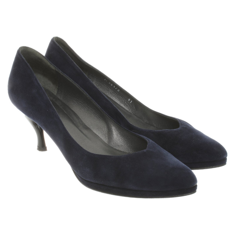 Stuart Weitzman Pumps/Peeptoes aus Leder in Blau