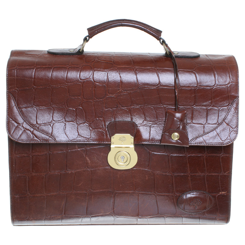 Mulberry Briefcase with reptile embossing